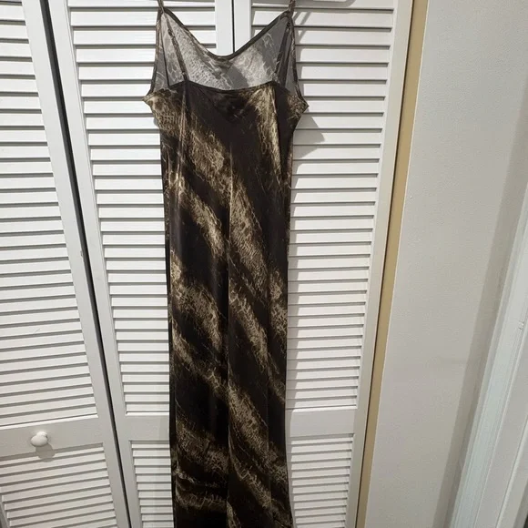 Reformation Gold and Red Slip Maxi Dress V-Neck Cocktail - Picture 2 of 4